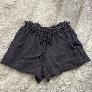 Aerie Charcoal High Waist Ruffle Shorts